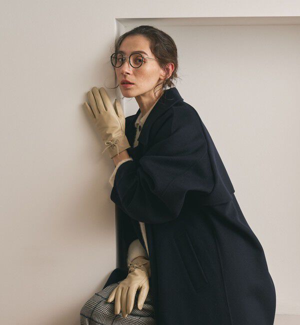 BEAUTY&YOUTH UNITED ARROWS「レザー&times;スエード コンビ リボン グローブ」|手袋|