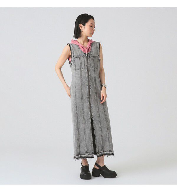 Ray BEAMS 「デニム ジップ タイト ワンピース」|ワンピース|GREY