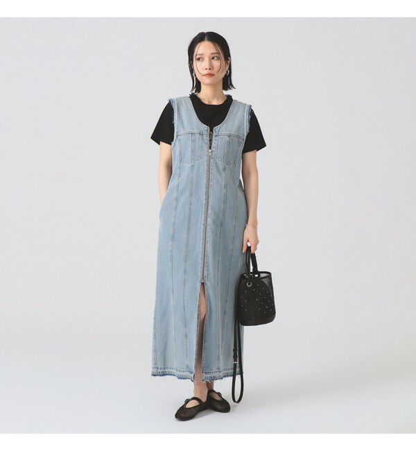 Ray BEAMS 「デニム ジップ タイト ワンピース」|ワンピース|BLUE