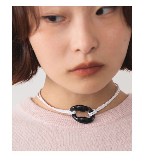 Ray BEAMS 「ellipse ループ ネックレス」|その他|WHITE&times;BLACK