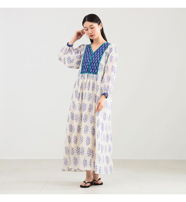 Demi-Luxe BEAMS 「ne Quittez pas / エスニック ギャザー ワンピース」|ワンピース|ECRU