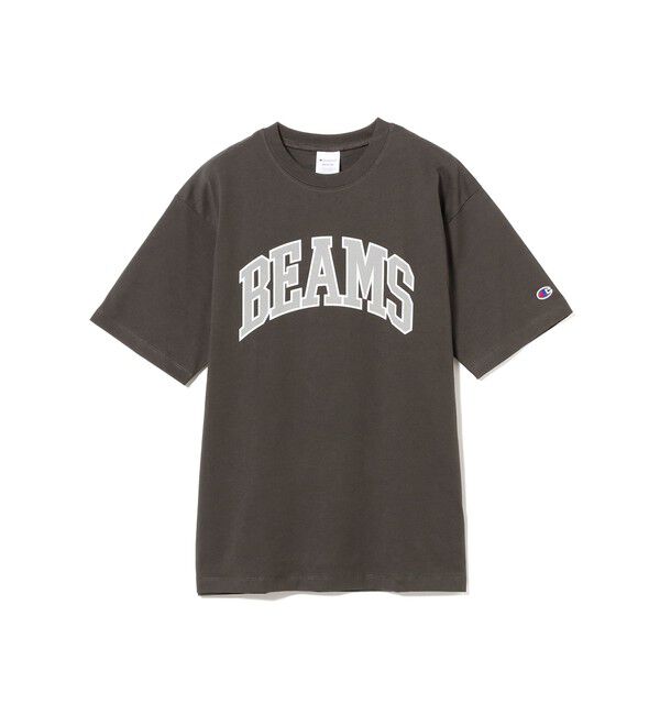 BEAMS「【別注】Champion "BEAMS" LOGO T-Shirts」|Tシャツ・カットソー|OFF_BLACK/GRAY