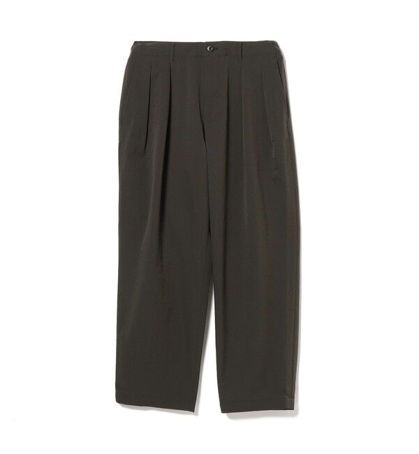 BEAMS「メッシュライク 2プリーツ テーパード スラックス」|チノ|CHARCOAL.GREY
