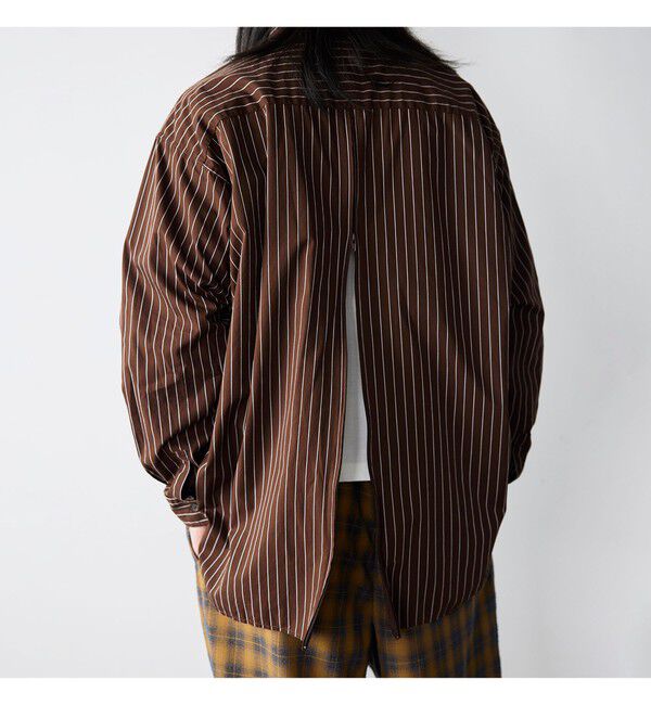 BEAMS「ワイドフィット バックジップ シャツ」|シャツ・ブラウス|BROWN