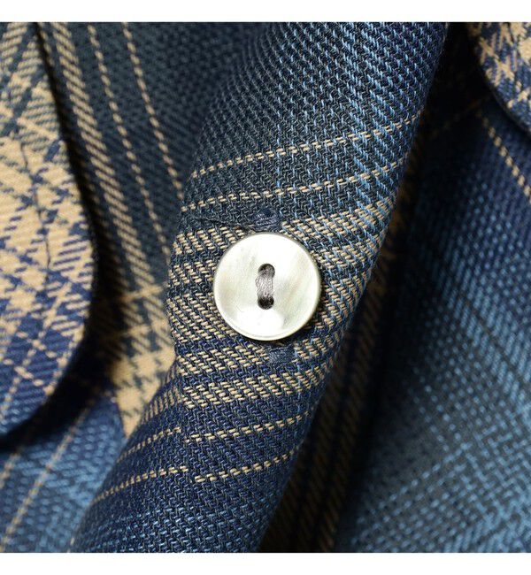 BEAMS「オンブレチェック オープンカラー シャツ」|シャツ・ブラウス|