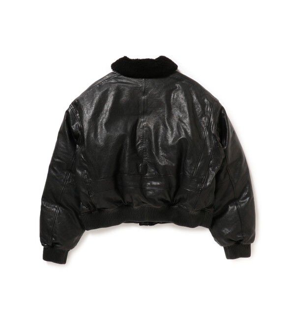 BEAMS「ワイドショートフィット G-1 シープレザー ダウンジャケット」|ブルゾン・スタジャン|