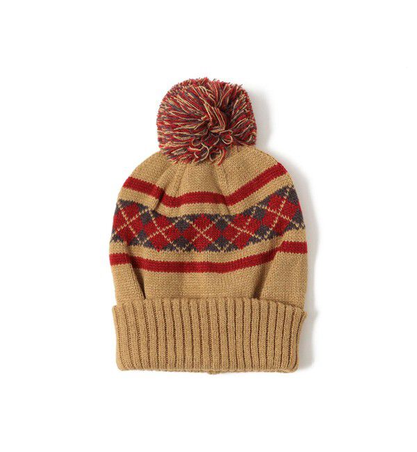 BEAMS「アーガイル ボンボン ニットキャップ」|キャップ・キャスケット|CAMEL