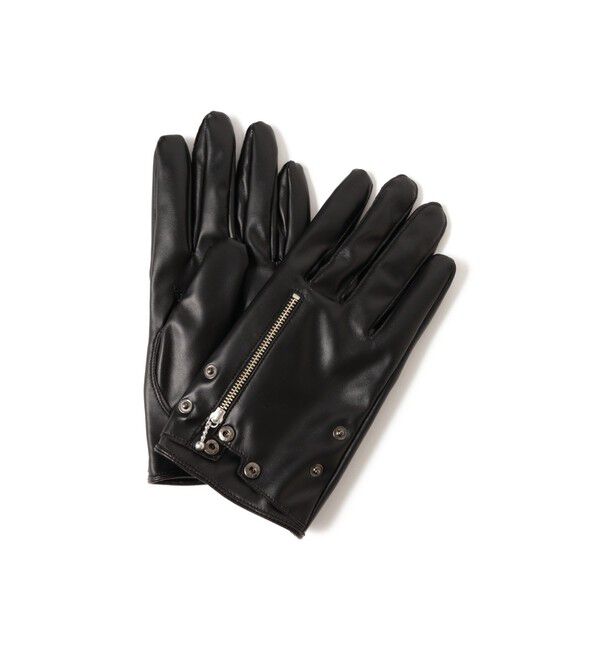 BEAMS「ダブル ライダース グローブ」|手袋|BLACK