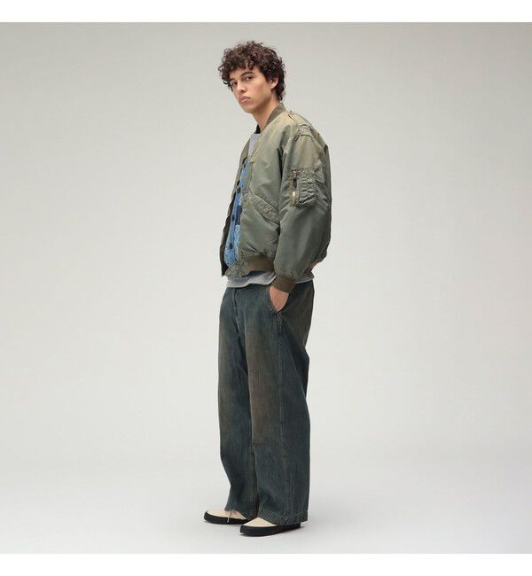 BEAMS PLUS「ダブルダイ デニム ミリタリー トラウザーズ」|チノ|