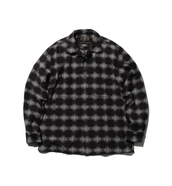BEAMS PLUS「Open Collar Brushed Satin Plaid」|シャツ・ブラウス|