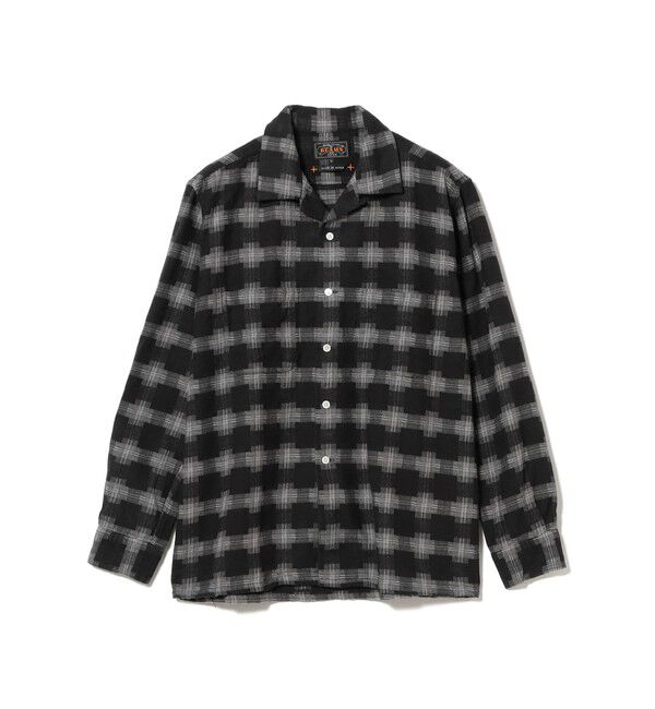 BEAMS PLUS「Open Collar Brushed Satin Plaid」|シャツ・ブラウス|