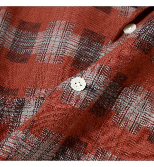 BEAMS PLUS「Open Collar Brushed Satin Plaid」|シャツ・ブラウス|