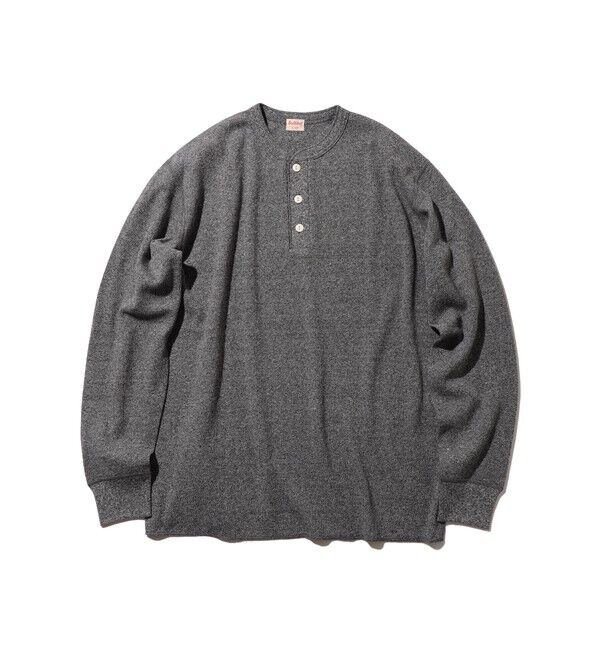BEAMS PLUS「【別注】Healthknit / Honeycomb Thermal Henry Neck Long Sleeve T-shirt」|Tシャツ・カットソー|H.CHARCOAL