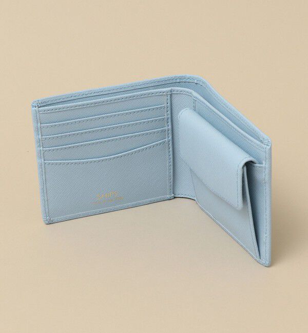 SHIPS「SHIPS:【SAFFIANO LEATHER】 イタリアンレザー 2つ折 財布」|財布|ライトブルー