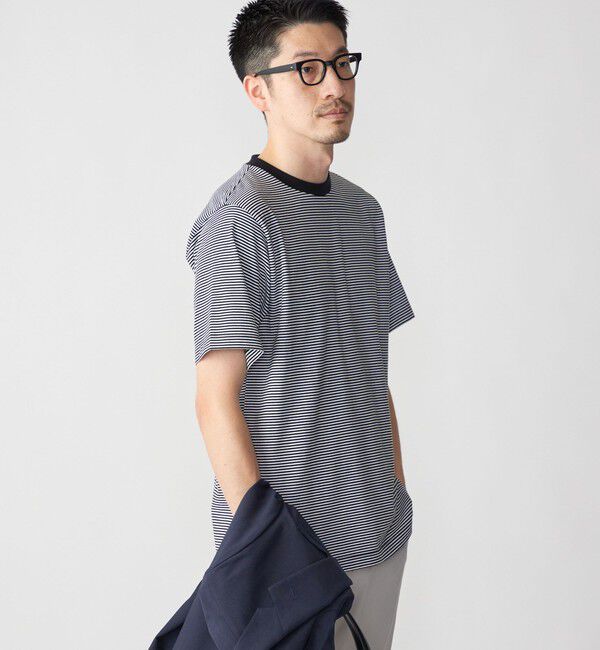 SHIPS「SHIPS: 抗菌・防臭 NANO-FINE（R） ハイゲージ コットン ボーダー  Tシャツ」|Tシャツ・カットソー|