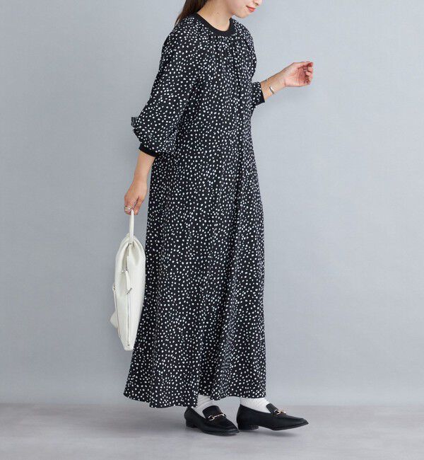 SHIPS for women「《一* 〈洗濯機可能〉ジョーゼットリブ切替ロングスリーブワンピース◇」|ワンピース|