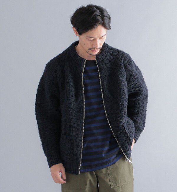 SHIPS「【SHIPS別注】BATONER: スプレッド アラン ジップ カーディガン」|カーディガン|