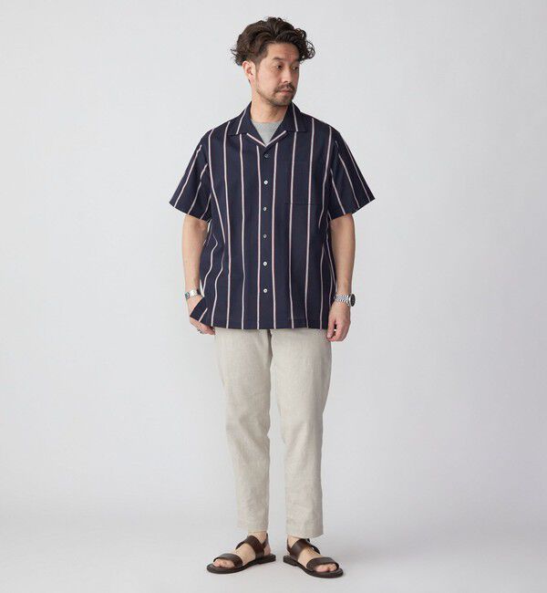 SHIPS「SHIPS: シルケット ラッセル ストライプ オープンカラー シャツ」|シャツ・ブラウス|