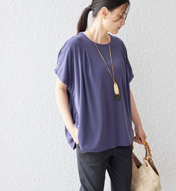 SHIPS for women「〈手洗い可能 / 接触冷感〉サンドウォッシュ プルオーバー◇」|Tシャツ・カットソー|ブルー