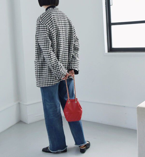 quaranciel「quaranciel: チェック ファンシー ツイード ノーカラー ジャケット」|ノーカラージャケット|