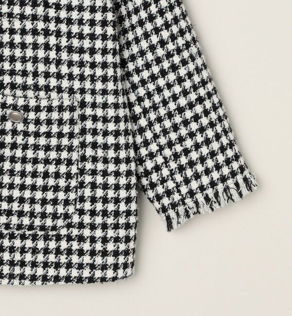 quaranciel「quaranciel: チェック ファンシー ツイード ノーカラー ジャケット」|ノーカラージャケット|