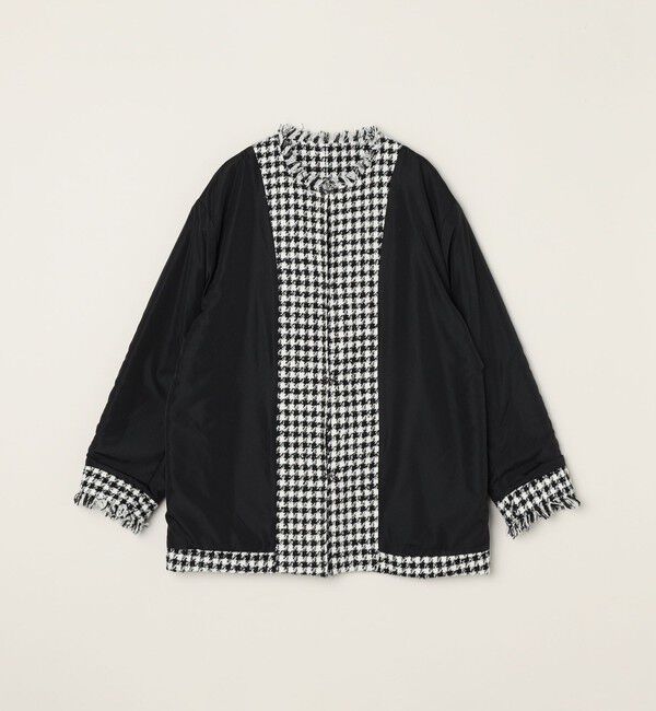 quaranciel「quaranciel: チェック ファンシー ツイード ノーカラー ジャケット」|ノーカラージャケット|