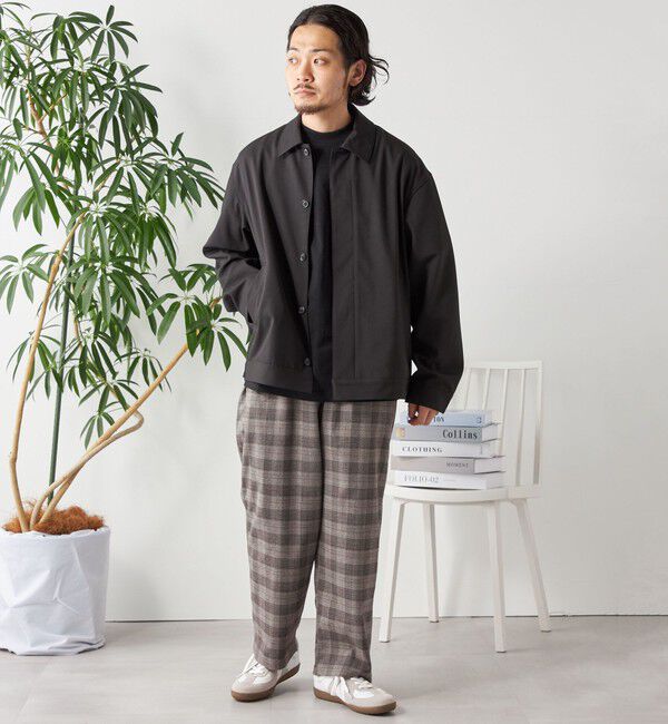 SHIPS any「SHIPS any: ワイド ストレート ウールライク イージー パンツ〈ソリッド / チェック〉◇」|その他|