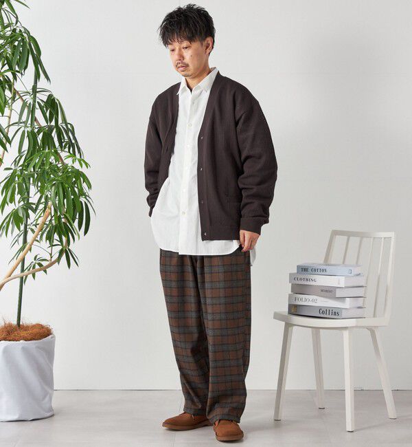 SHIPS any「SHIPS any: ワイド ストレート ウールライク イージー パンツ〈ソリッド / チェック〉◇」|その他|