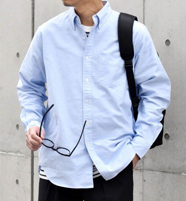 SHIPS any「SHIPS any: COTTON USA ワンポイント ロゴ 刺繍 オックス ボタンダウン シャツ 24SS◇」|シャツ・ブラウス|