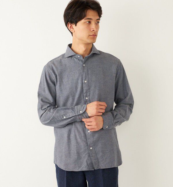 SHIPS Colors 「SHIPS Colors:ドビーオックス ワイドカラー ロングスリーブ ドレスシャツ」|シャツ・ブラウス|