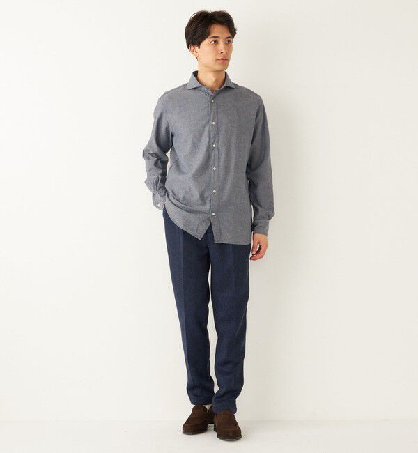 SHIPS Colors 「SHIPS Colors:ドビーオックス ワイドカラー ロングスリーブ ドレスシャツ」|シャツ・ブラウス|