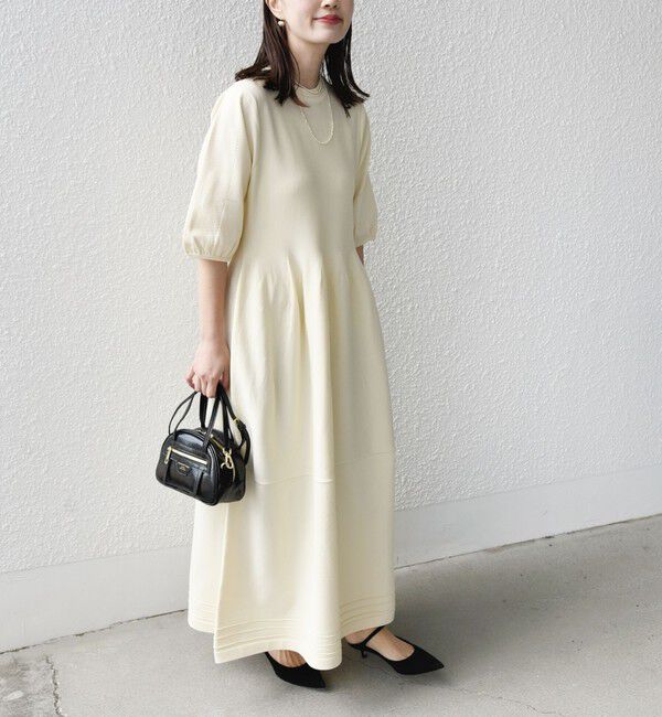 SHIPS for women「*〈着丈が選べる / 手洗い可能〉ペプラム ニット ワンピース 」|ワンピース|