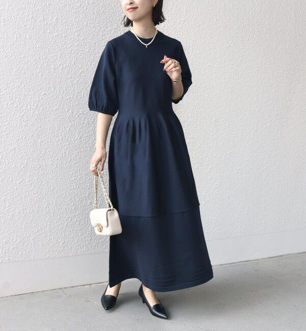 SHIPS for women「*〈着丈が選べる / 手洗い可能〉ペプラム ニット ワンピース 」|ワンピース|
