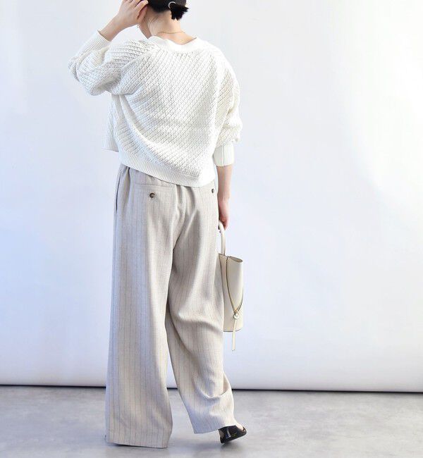 quaranciel「quaranciel:〈手洗い可能〉アイレット Vネック ショート カーディガン」|カーディガン|