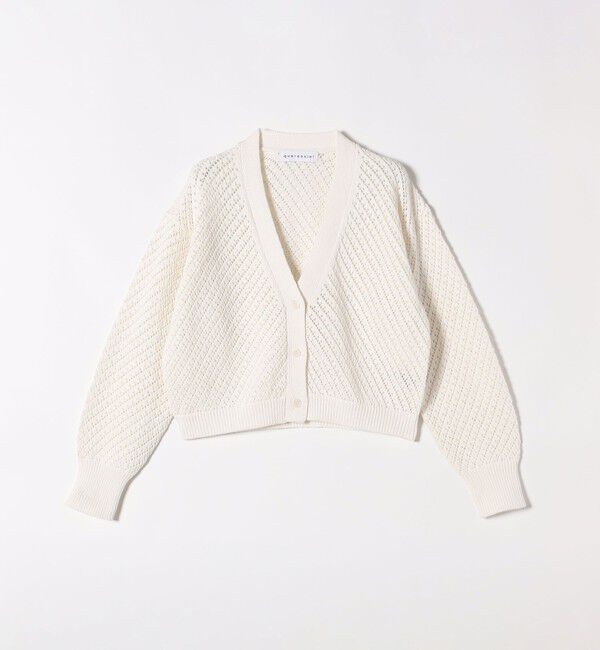 quaranciel「quaranciel:〈手洗い可能〉アイレット Vネック ショート カーディガン」|カーディガン|