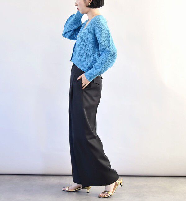 quaranciel「quaranciel:〈手洗い可能〉アイレット Vネック ショート カーディガン」|カーディガン|