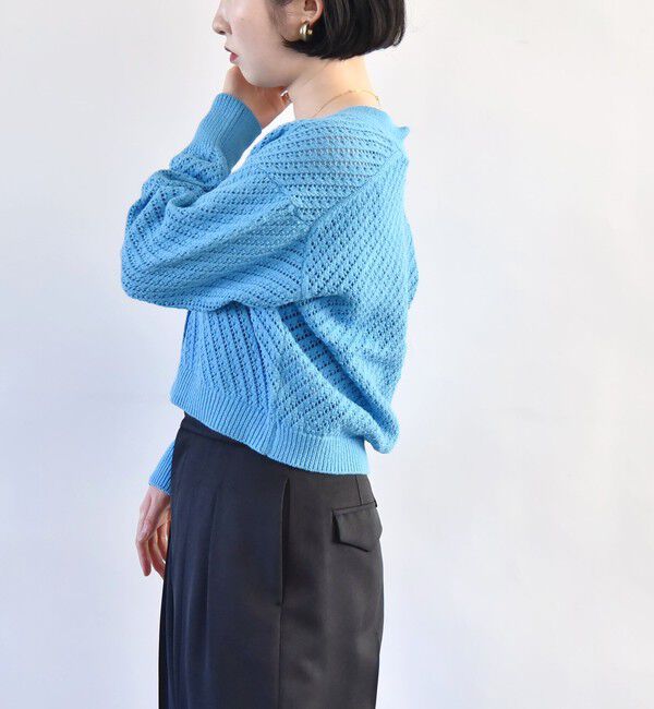 quaranciel「quaranciel:〈手洗い可能〉アイレット Vネック ショート カーディガン」|カーディガン|