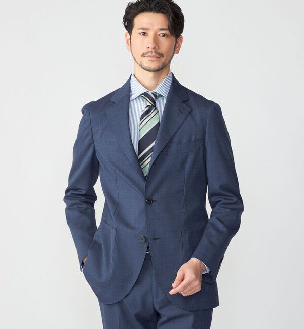 SHIPS「SHIPS:〈セットアップ対応/洗濯機可能〉トロピカル ウォッシャブル ピンヘッド ジャケット」|テーラードジャケット|コバルトブルー