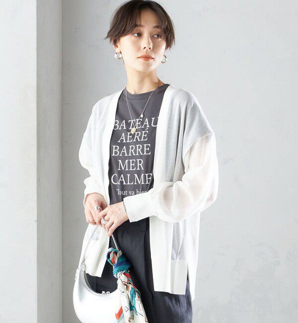 SHIPS for women「〈手洗い可能〉シアー ミドル丈 カーディガン ◇」|カーディガン|