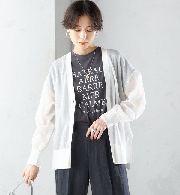 SHIPS for women「〈手洗い可能〉シアー ミドル丈 カーディガン ◇」|カーディガン|