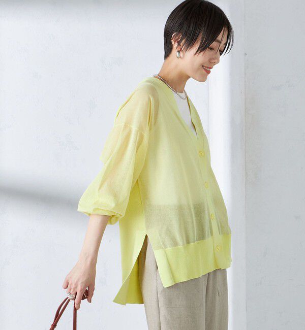 SHIPS for women「〈手洗い可能〉シアー ミドル丈 カーディガン ◇」|カーディガン|