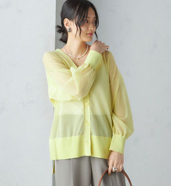 SHIPS for women「〈手洗い可能〉シアー ミドル丈 カーディガン ◇」|カーディガン|