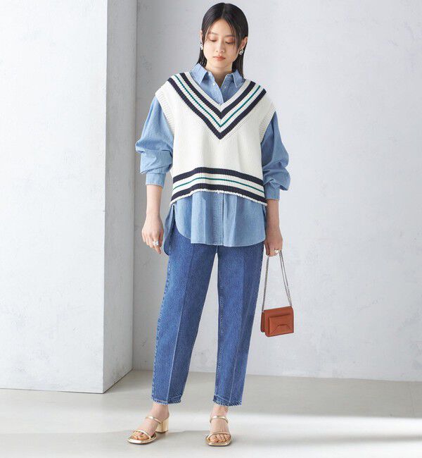 SHIPS for women「【SHIPS別注】WRAPINKNOT:〈手洗い可能〉チルデン ニット ベスト」|ベスト・ジレ|