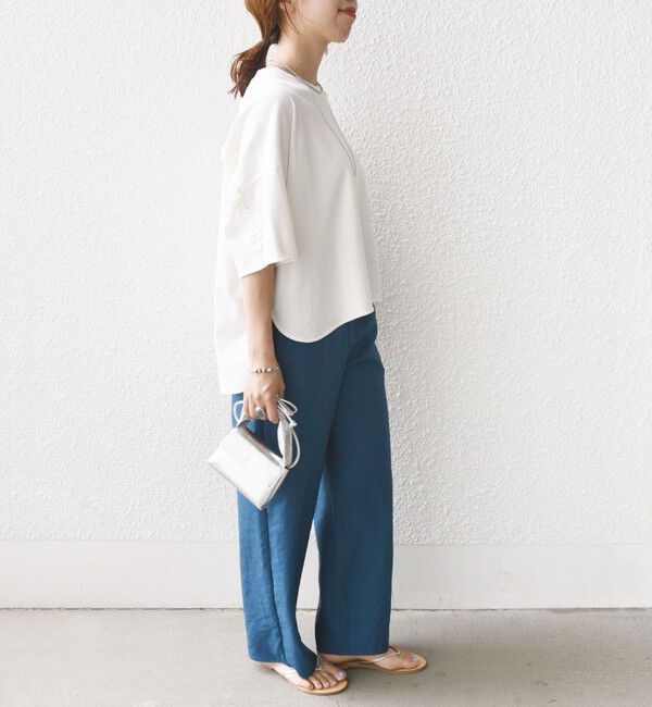 SHIPS for women「〈洗濯機可能〉バック フリル 半袖 Tシャツ」|Tシャツ・カットソー|