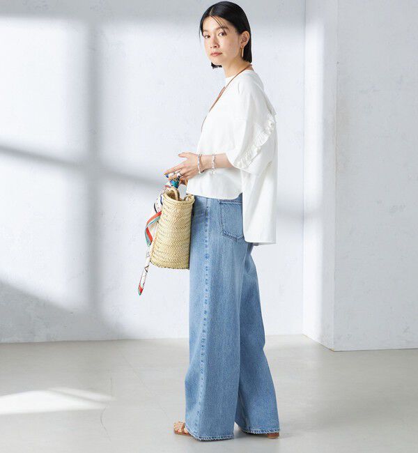 SHIPS for women「〈洗濯機可能〉バック フリル 半袖 Tシャツ」|Tシャツ・カットソー|