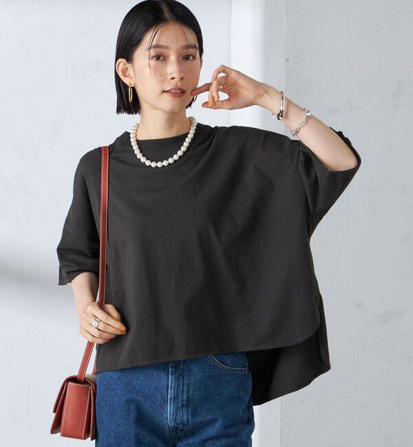 SHIPS for women「〈洗濯機可能〉バック フリル 半袖 Tシャツ」|Tシャツ・カットソー|