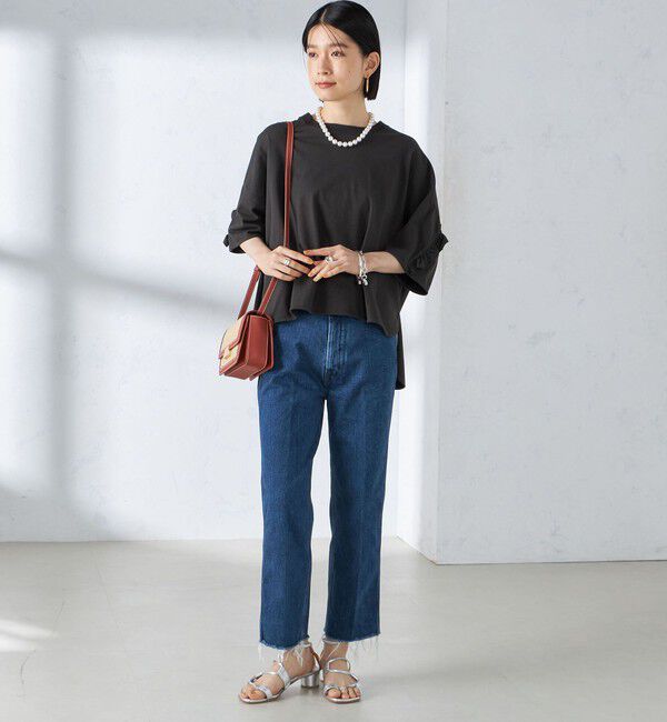 SHIPS for women「〈洗濯機可能〉バック フリル 半袖 Tシャツ」|Tシャツ・カットソー|