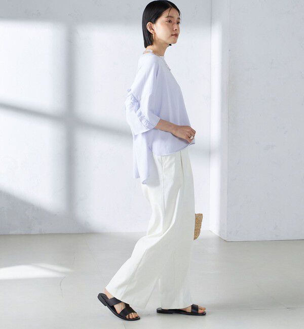 SHIPS for women「〈洗濯機可能〉バック フリル 半袖 Tシャツ」|Tシャツ・カットソー|