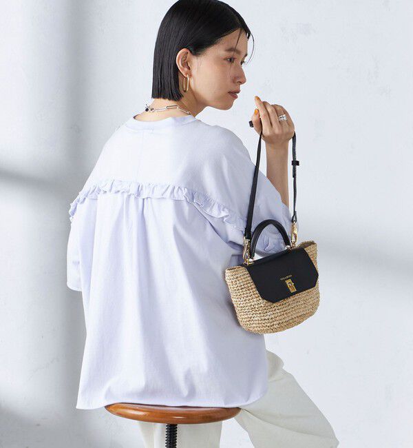 SHIPS for women「〈洗濯機可能〉バック フリル 半袖 Tシャツ」|Tシャツ・カットソー|