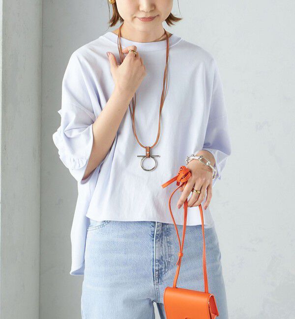 SHIPS for women「〈洗濯機可能〉バック フリル 半袖 Tシャツ」|Tシャツ・カットソー|